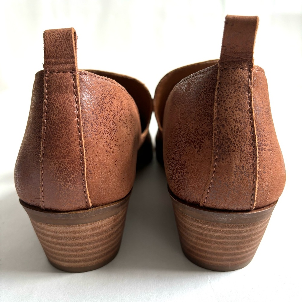 Lucky Brand Mahzan Loafer Slip On Leather Booties Toffee Color Brown Size 9 - Picture 9 of 17